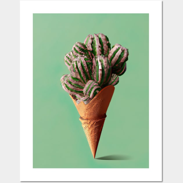 Cactus Ice Cream Wall Art by maxcode